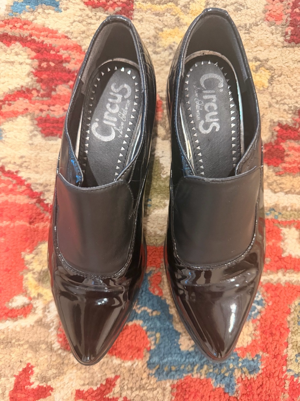 Circus by Sam Edelman Black Patent Leather Slip-On Loafers